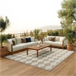 Pemberly Row Modern / Contemporary Home 9'x12' Fabric Beige Area Rug