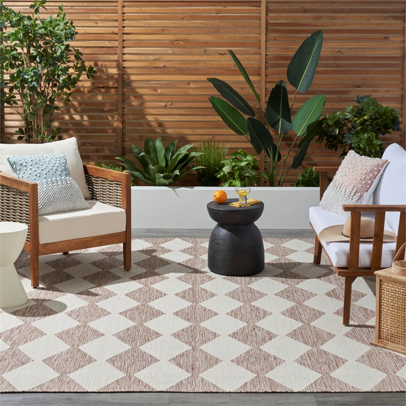 Pemberly Row Modern / Contemporary Home 9'x12' Fabric Beige Area Rug