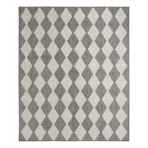 Pemberly Row Contemporary Home 9'x12' Fabric Charcoal Area Rug
