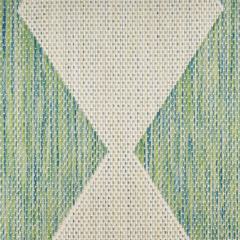 Pemberly Row Contemporary Home 9'x12' Fabric Blue Green Area Rug