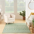 Pemberly Row Modern / Contemporary 4'x6' Fabric Blue Green Area Rug