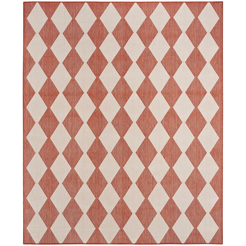 Pemberly Row Contemporary Home 7'x10' Fabric Terracotta Area Rug