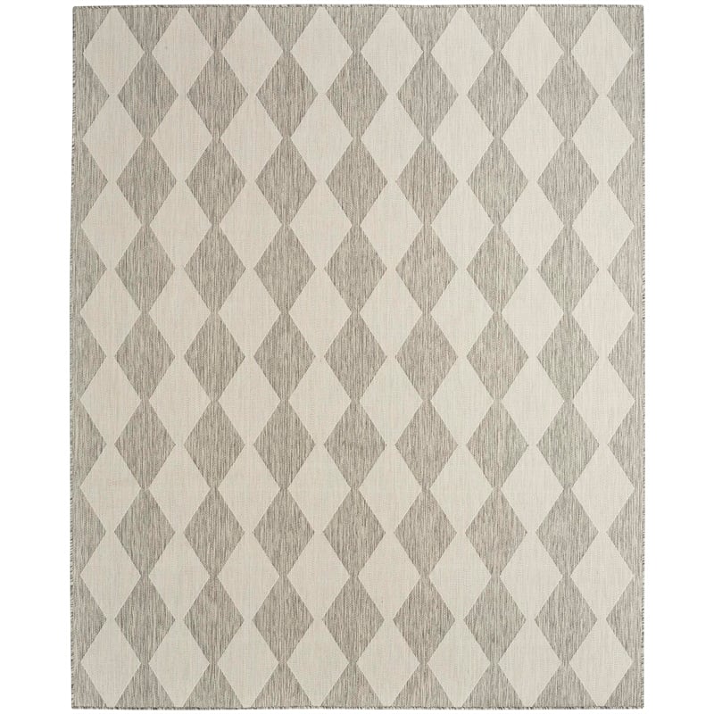 Pemberly Row Contemporary Home 7'x10' Fabric Light Grey Area Rug