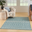 Pemberly Row Modern / Contemporary 4'x6' Fabric Aqua Area Rug