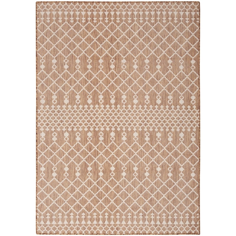 Pemberly Row Modern / Contemporary 4'x6' Fabric Beige Area Rug