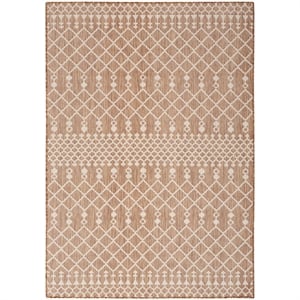 Pemberly Row Modern / Contemporary 4'x6' Fabric Beige Area Rug
