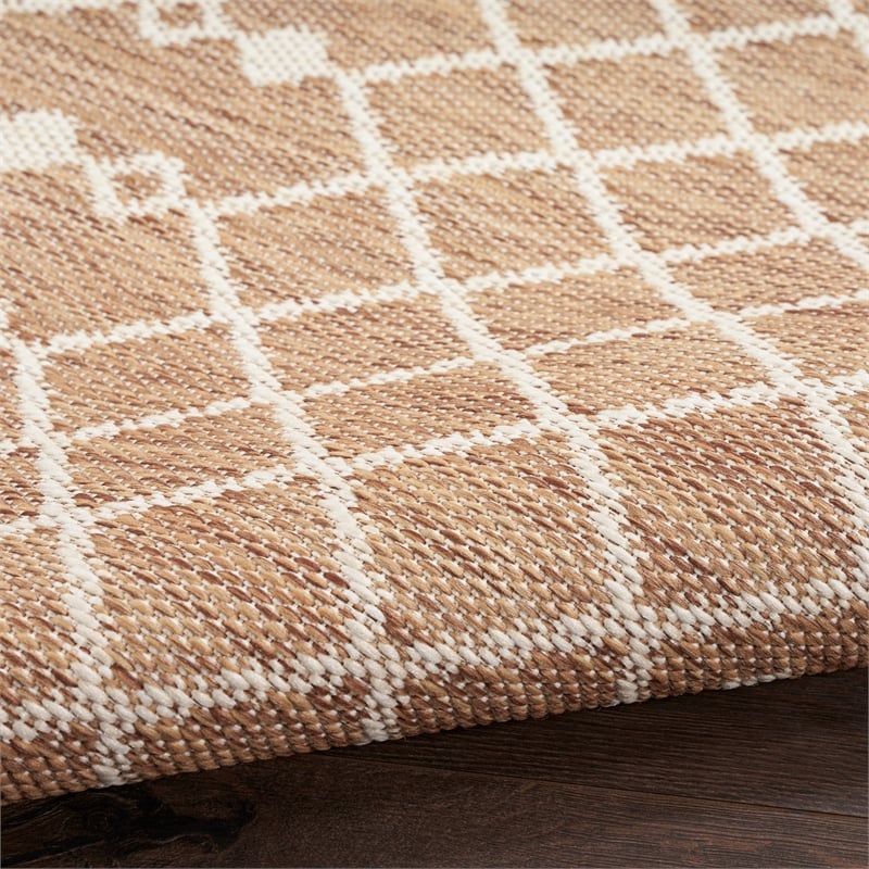 Pemberly Row Modern / Contemporary 4'x6' Fabric Beige Area Rug