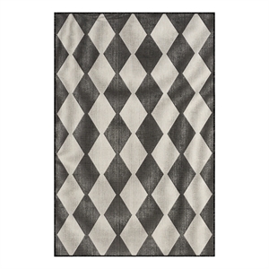 Pemberly Row Modern / Contemporary Home 4'x6' Fabric Black Area Rug