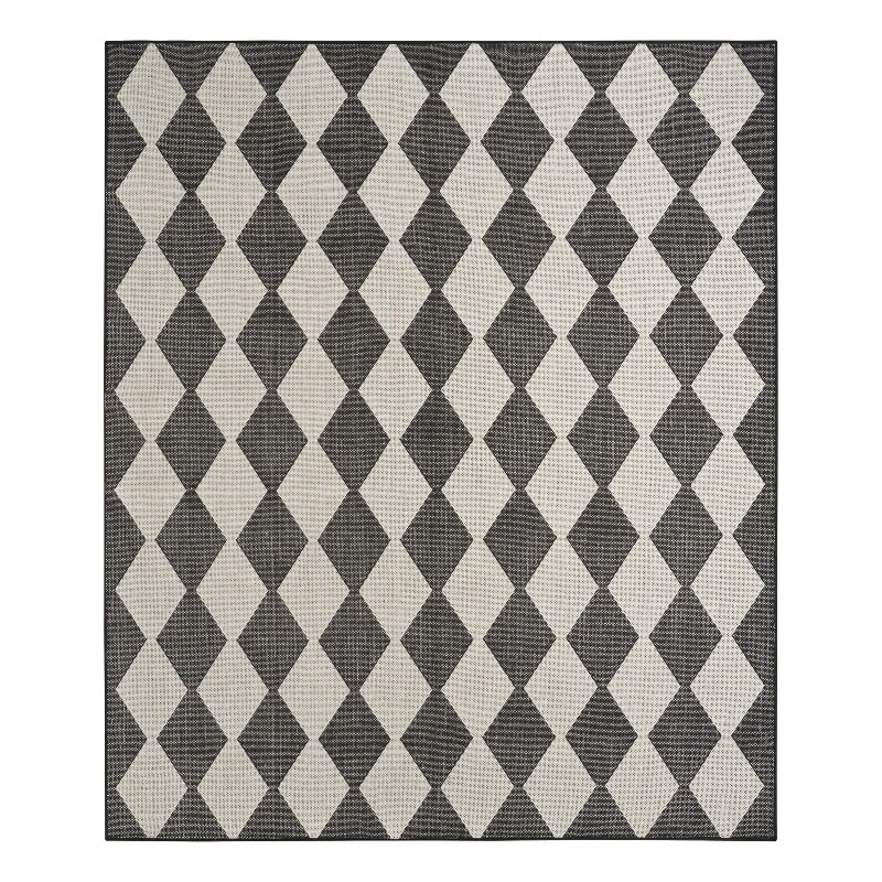 Pemberly Row Modern / Contemporary Home 7'x10' Fabric Black Area Rug