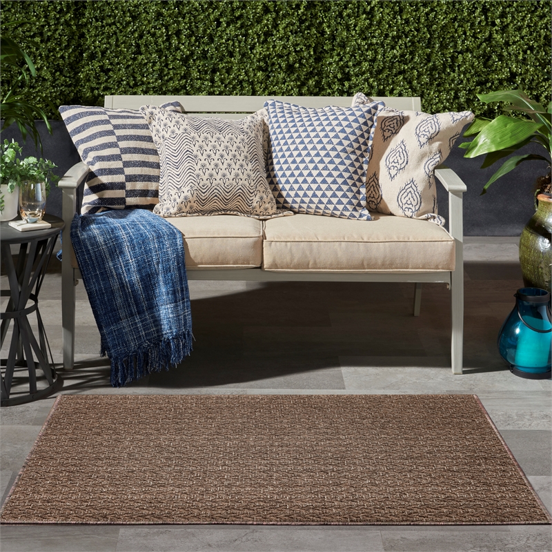 Pemberly Row Contemporary Home 8'x10' Fabric Terracotta Area Rug