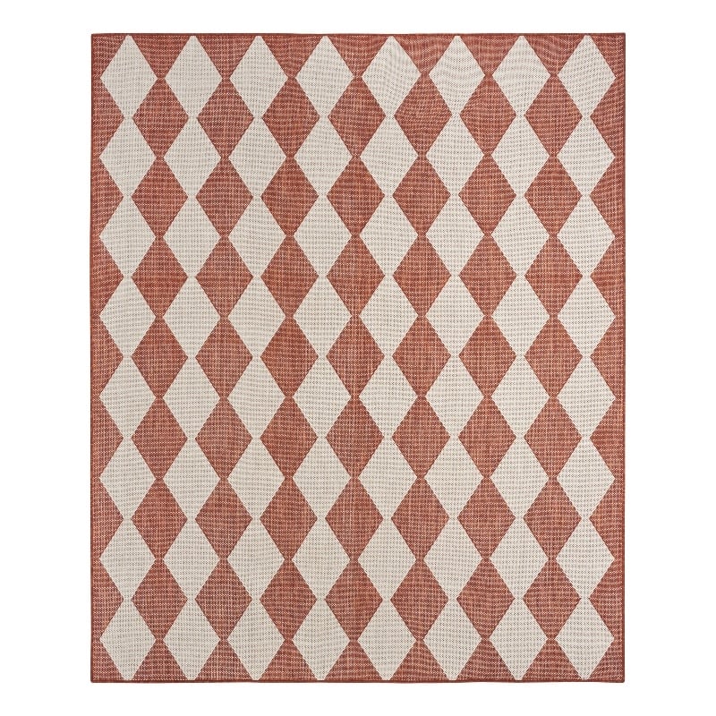 Pemberly Row Contemporary Home 8'x10' Fabric Terracotta Area Rug