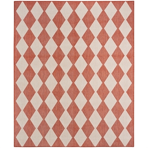 Pemberly Row Contemporary Home 9'x12' Fabric Terracotta Area Rug