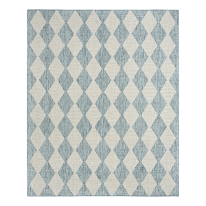 Pemberly Row Modern / Contemporary Home 8'x10' Fabric Aqua Area Rug