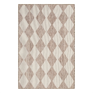 Pemberly Row Modern / Contemporary Home 4'x6' Fabric Beige Area Rug