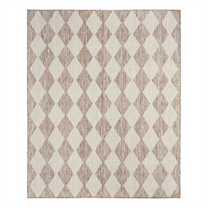 Pemberly Row Modern / Contemporary Home 8'x10' Fabric Beige Area Rug