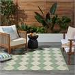 Pemberly Row Contemporary Home 4'x6' Fabric Blue Green Area Rug