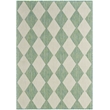 Pemberly Row Contemporary Home 4'x6' Fabric Blue Green Area Rug