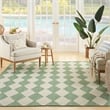 Pemberly Row Contemporary Home 7'x10' Fabric Blue Green Area Rug