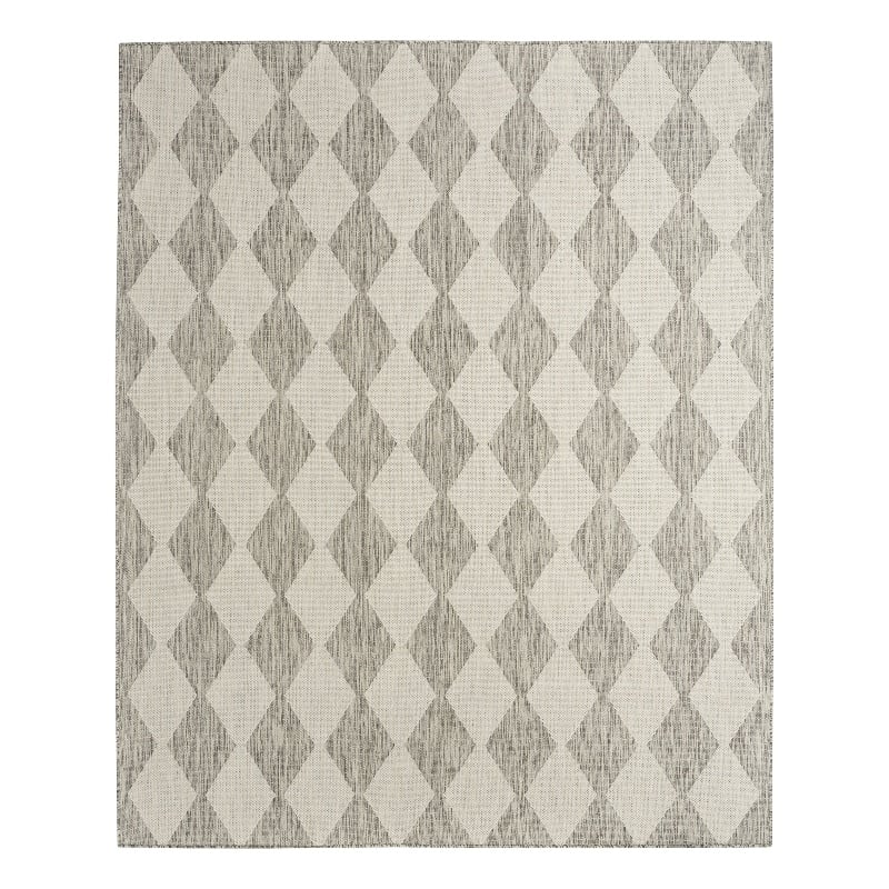 Pemberly Row Contemporary Home 9'x12' Fabric Light Grey Area Rug