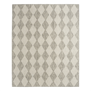 Pemberly Row Contemporary Home 9'x12' Fabric Light Grey Area Rug