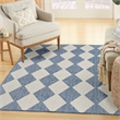 Pemberly Row Contemporary Home 4'x6' Fabric Navy Blue Area Rug