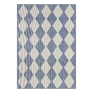 Pemberly Row Contemporary Home 4'x6' Fabric Navy Blue Area Rug