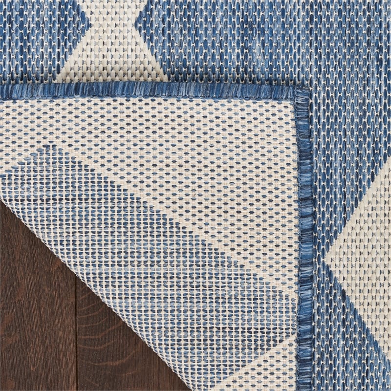 Pemberly Row Contemporary Home 5'x7' Fabric Navy Blue Area Rug