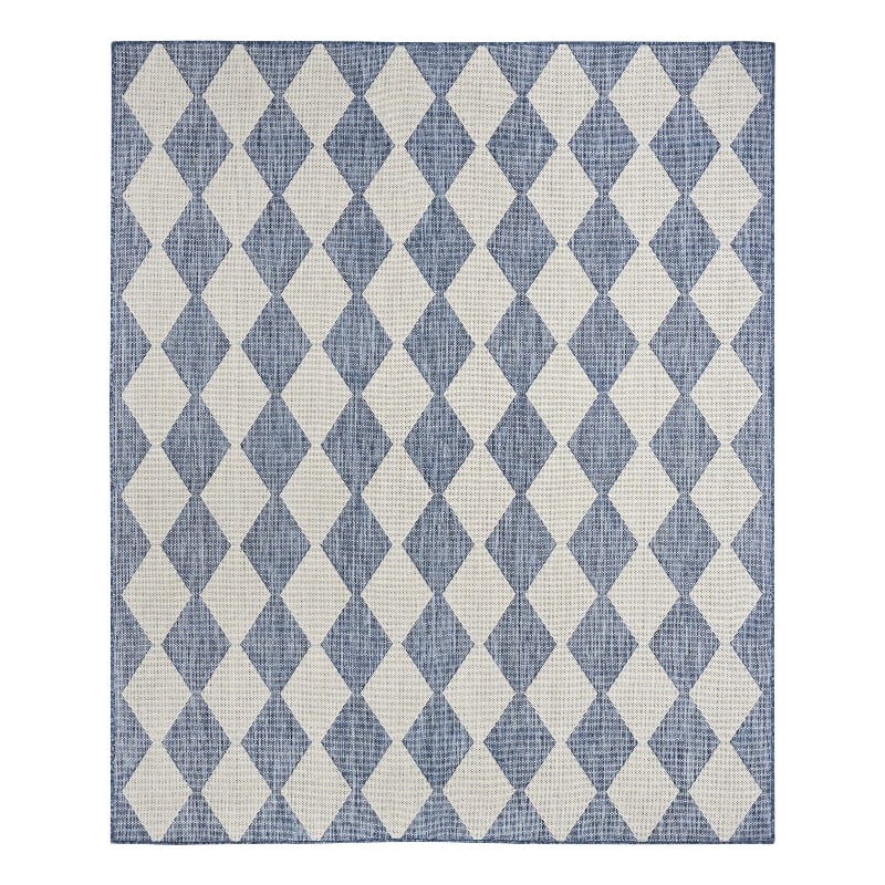 Pemberly Row Contemporary Home 5'x7' Fabric Navy Blue Area Rug