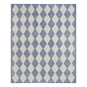 Pemberly Row Contemporary Home 5'x7' Fabric Navy Blue Area Rug