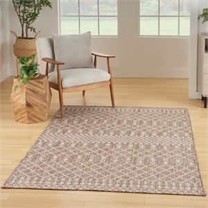Pemberly Row Modern / Contemporary 5'x7' Fabric Beige Area Rug