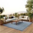 Pemberly Row Modern / Contemporary 8'x10' Fabric Navy Ivory Area Rug