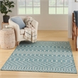Pemberly Row Modern / Contemporary 6'x9' Fabric Aqua Area Rug