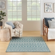 Pemberly Row Modern / Contemporary 6'x9' Fabric Aqua Area Rug