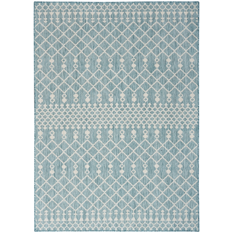 Pemberly Row Modern / Contemporary 6'x9' Fabric Aqua Area Rug