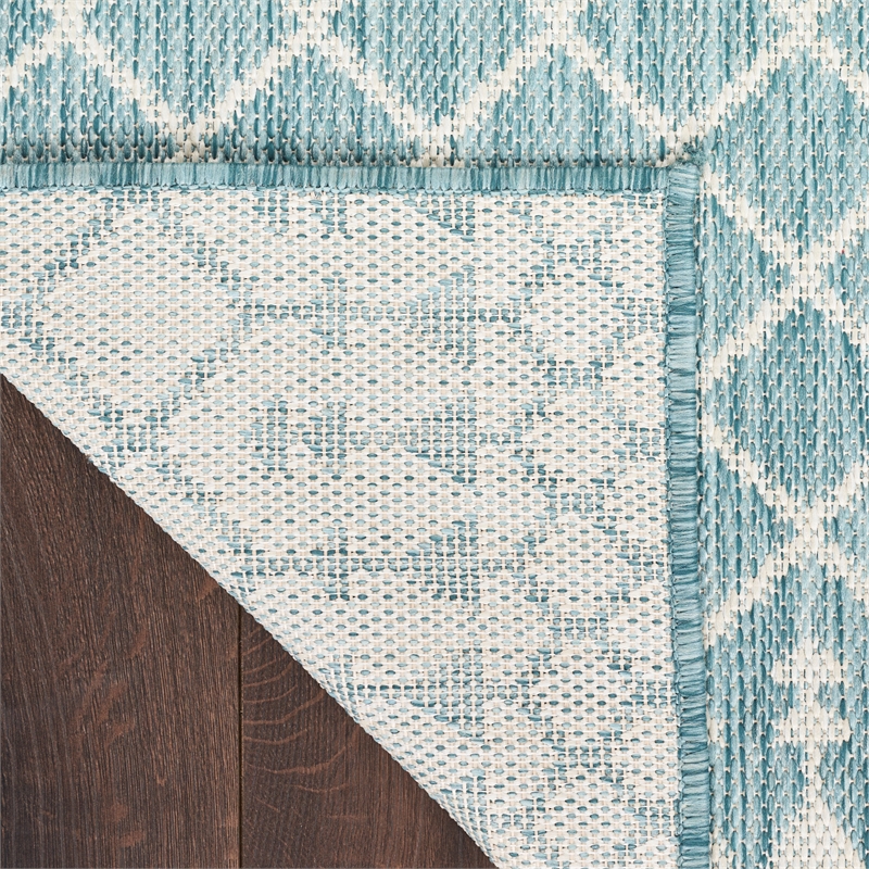 Pemberly Row Modern / Contemporary 6'x9' Fabric Aqua Area Rug