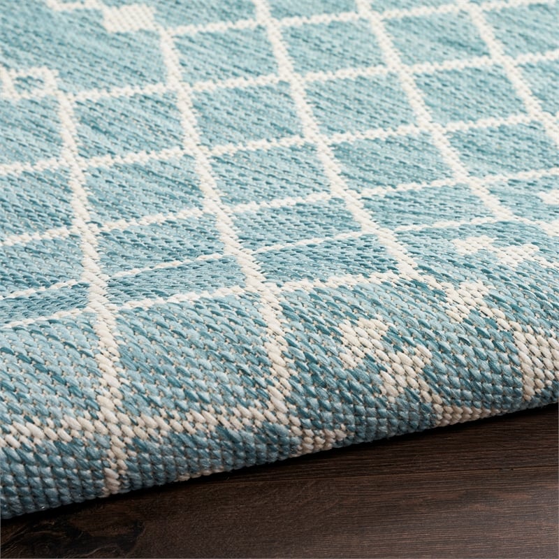 Pemberly Row Modern / Contemporary 6'x9' Fabric Aqua Area Rug