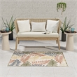 Pemberly Row Contemporary 6'x9' Fabric Blue Green Ivory Area Rug