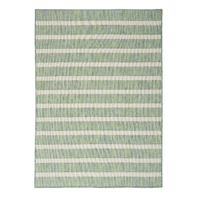 Pemberly Row Contemporary 6'x9' Fabric Blue Green Ivory Area Rug