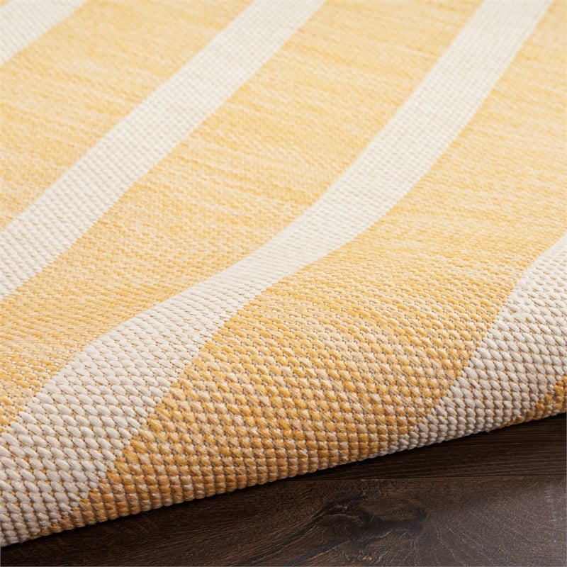 Pemberly Row Modern / Contemporary 5'x7' Fabric Yelow Ivory Area Rug