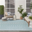Pemberly Row Modern / Contemporary 9'x12' Fabric Aqua Area Rug