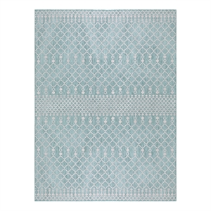 Pemberly Row Modern / Contemporary 9'x12' Fabric Aqua Area Rug