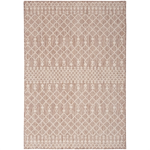 Pemberly Row Modern / Contemporary 7'x10' Fabric Beige Area Rug