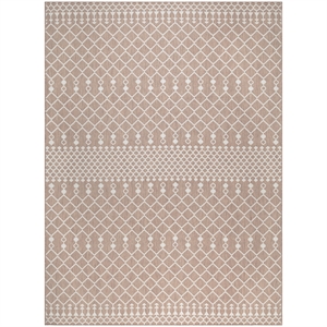 Pemberly Row Modern / Contemporary 9'x12' Fabric Beige Area Rug