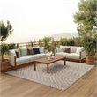 Pemberly Row Modern / Contemporary 9'x12' Fabric Beige Area Rug