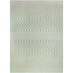 Pemberly Row Modern / Contemporary 9'x12' Fabric Blue Green Area Rug