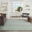 Pemberly Row Modern / Contemporary 9'x12' Fabric Blue Green Area Rug