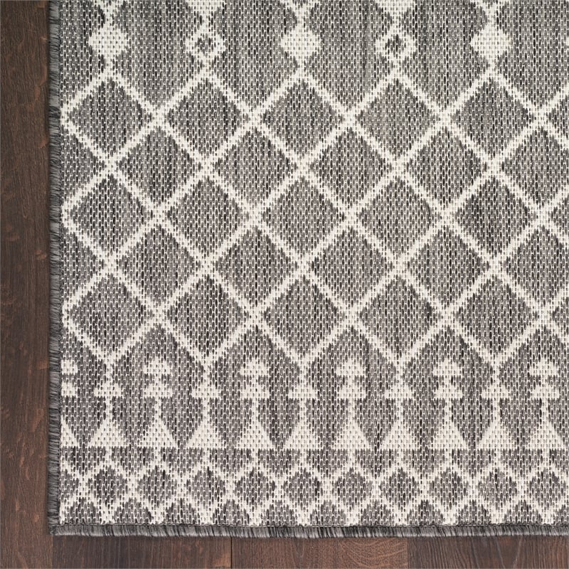 Pemberly Row Modern / Contemporary 9'x12' Fabric Charcoal Area Rug