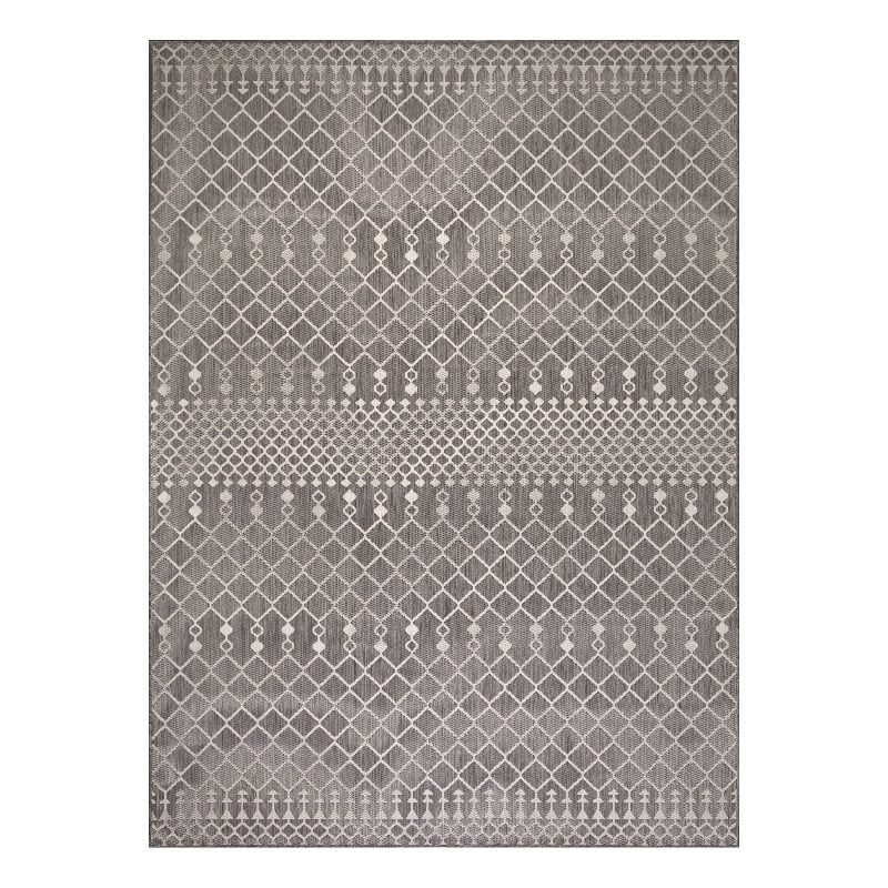 Pemberly Row Modern / Contemporary 9'x12' Fabric Charcoal Area Rug