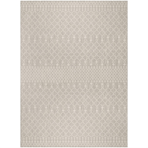 Pemberly Row Modern / Contemporary 8'x10' Fabric Light Gray Area Rug