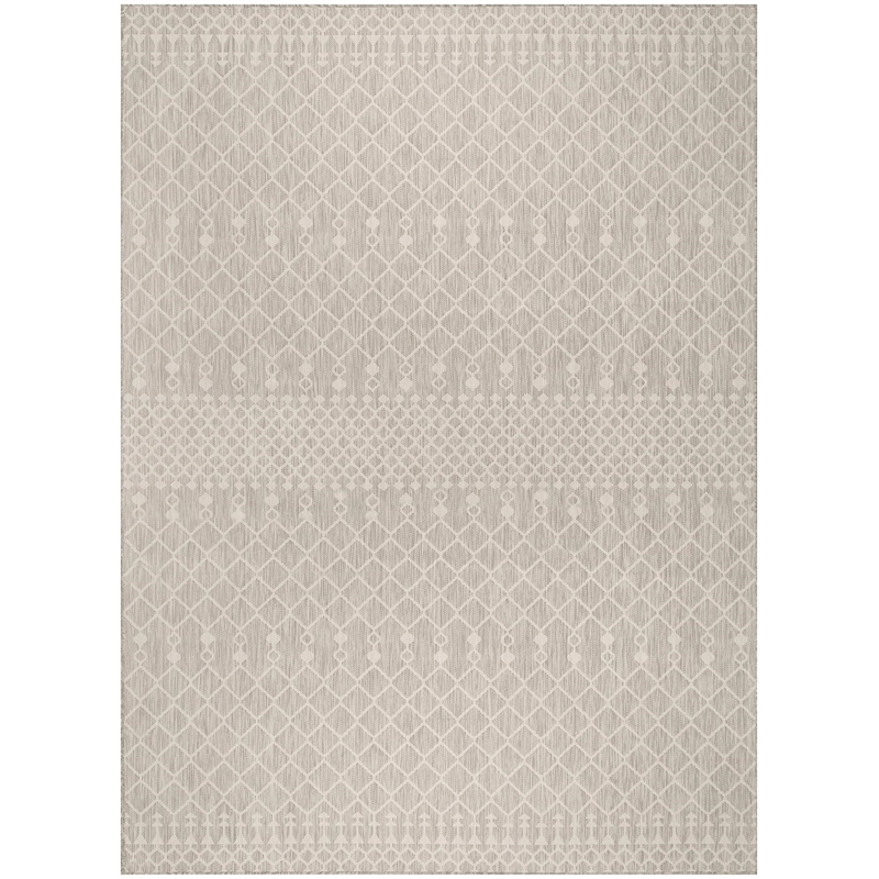 Pemberly Row Modern / Contemporary 9'x12' Fabric Light Grey Area Rug